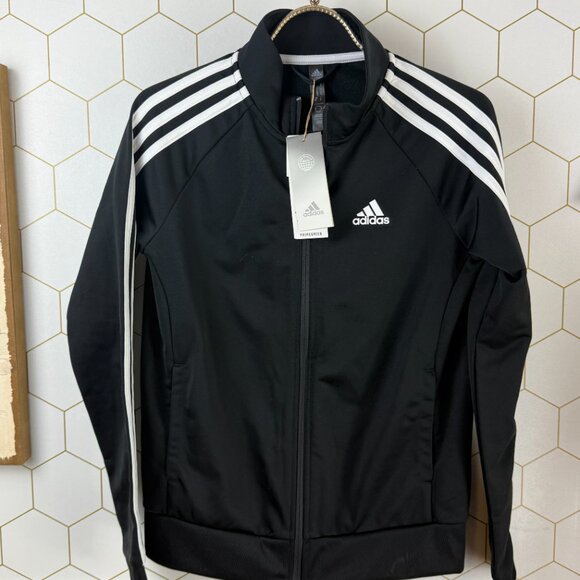 Adidas Women's Black Warm-Up Slim 3-Stripes Track Jacket - Size - Small - Picture 7 of 7
